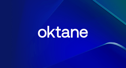 Oktane logo on blue background