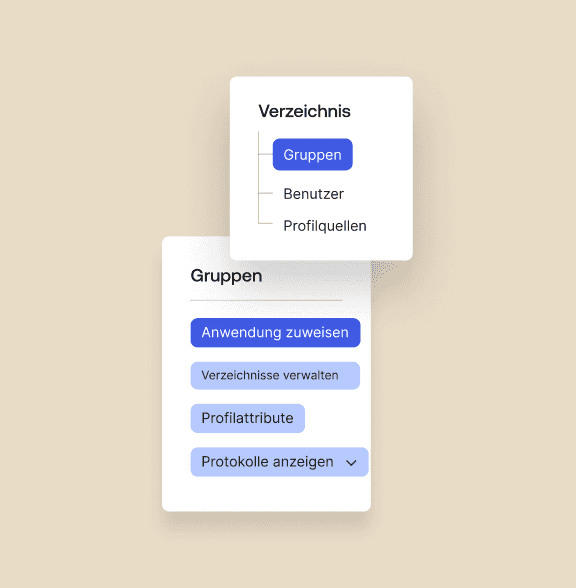 Universal directory interface showing directory and groups.