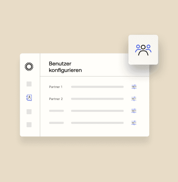 Secure partner access interface showing how to configure users.