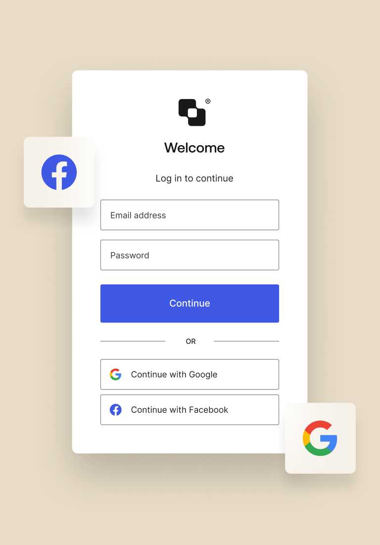 Image demonstrating how to authenticate with social login.
