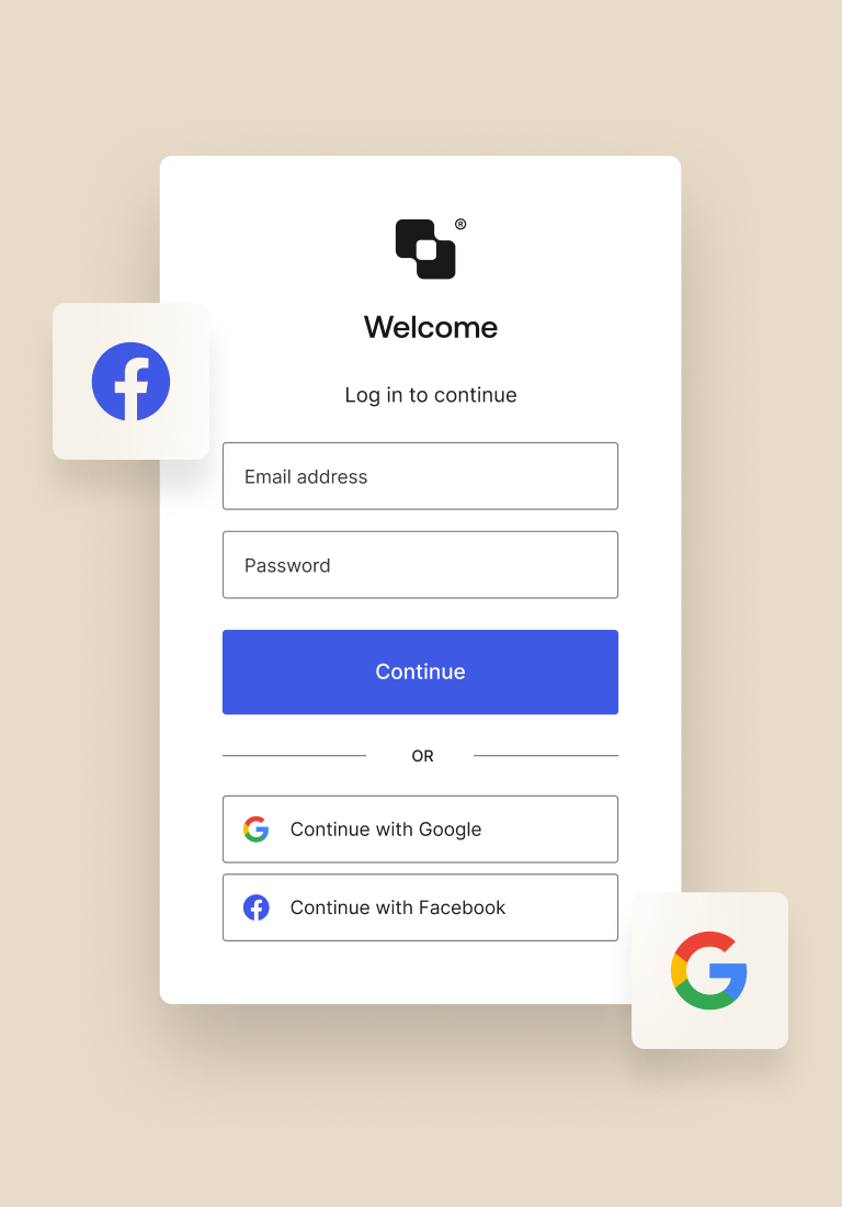 Image demonstrating how to authenticate with social login.