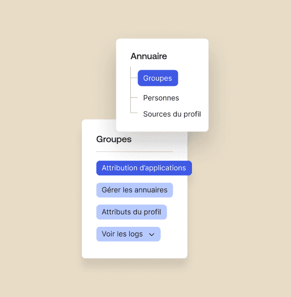 Universal directory interface showing directory and groups.