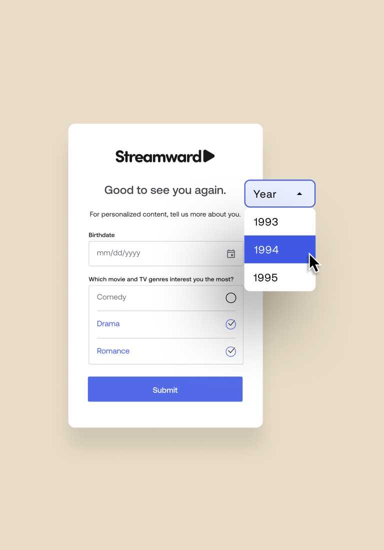 Image of Streamward registration page