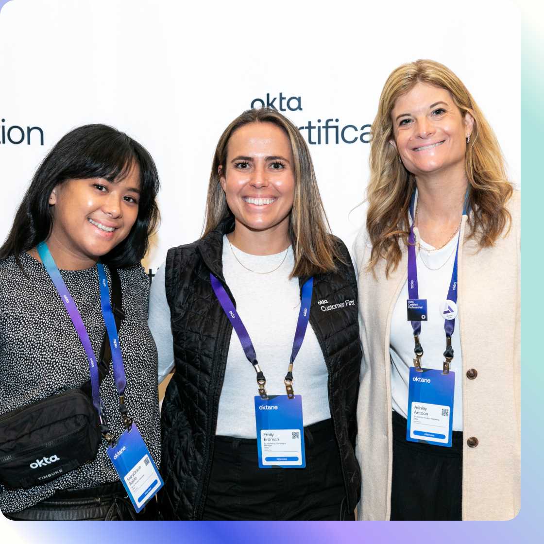 Image of three women posing for camera at Oktane