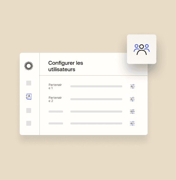 Secure partner access interface showing how to configure users.