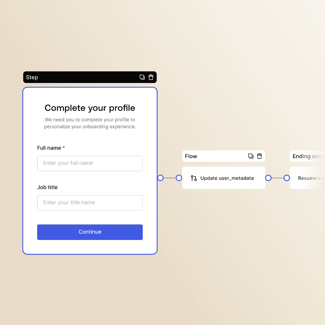 Mockup of complete your profile module showing progressive profiling in action.