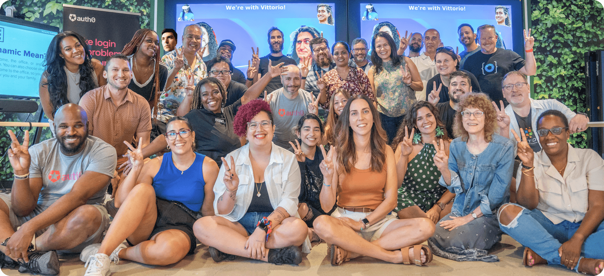 Group of employees posing together at Auth0 event