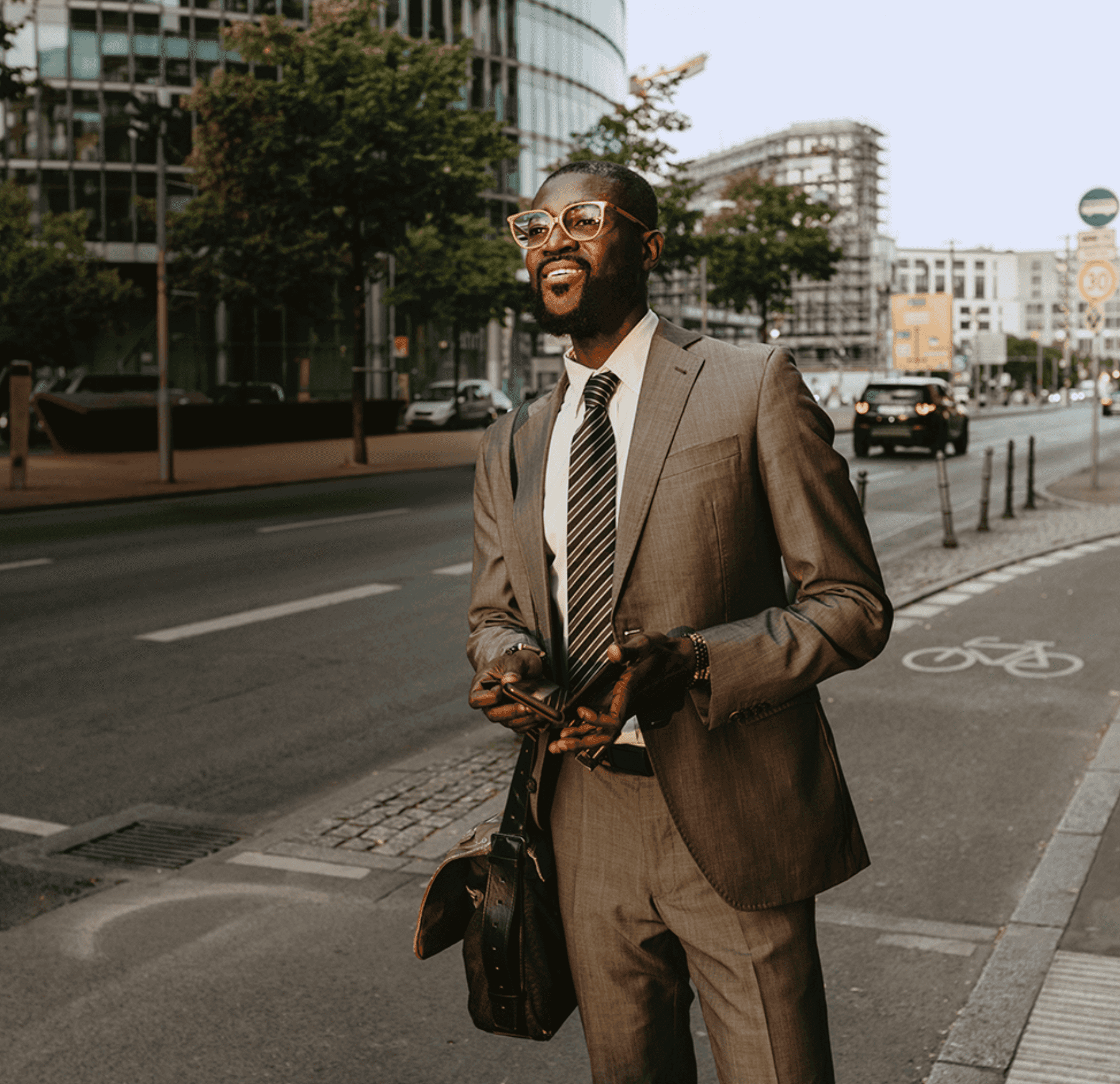 man standing on the sidewalk