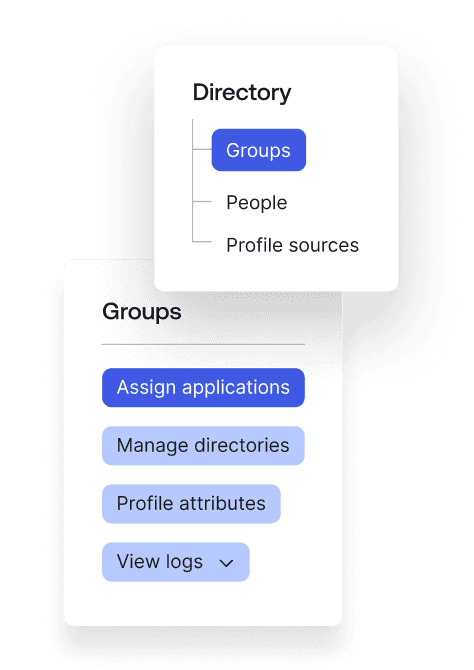 Universal directory interface showing directory and groups.