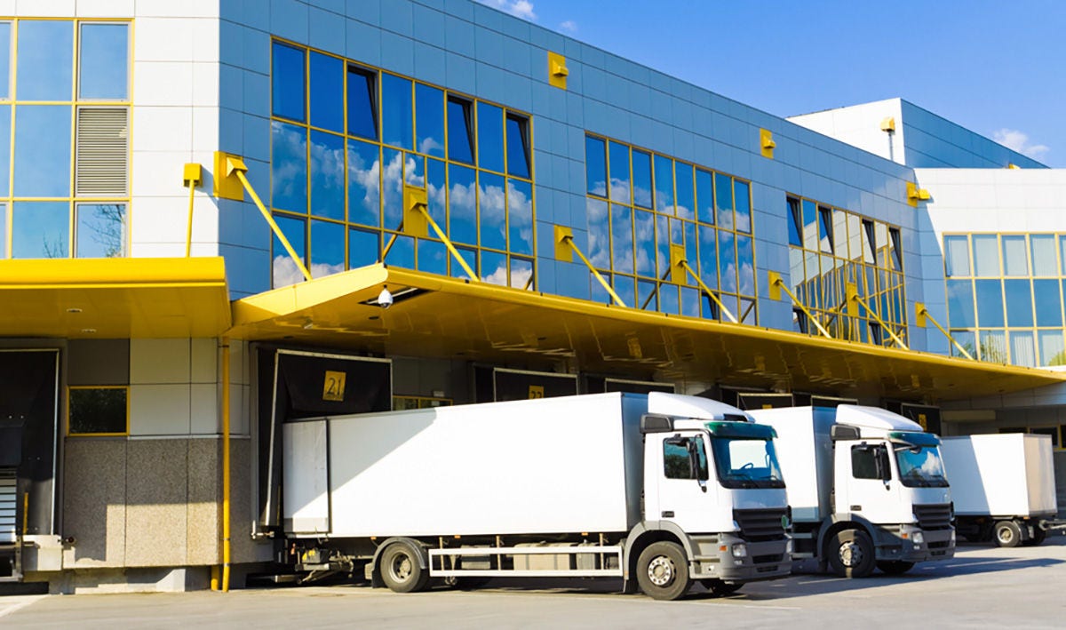 trucks at the logistic hub