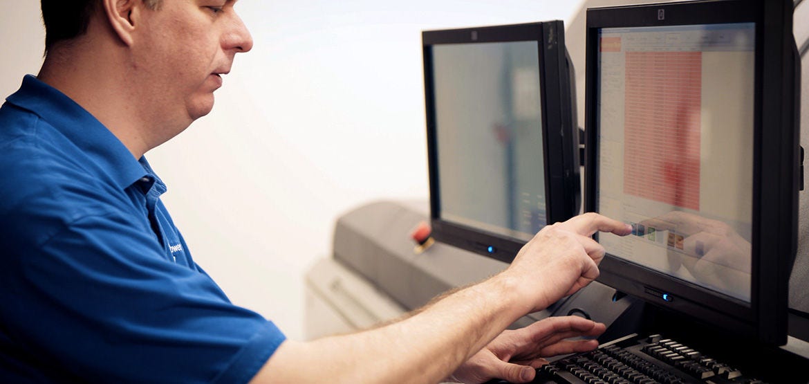 A man working on a computer