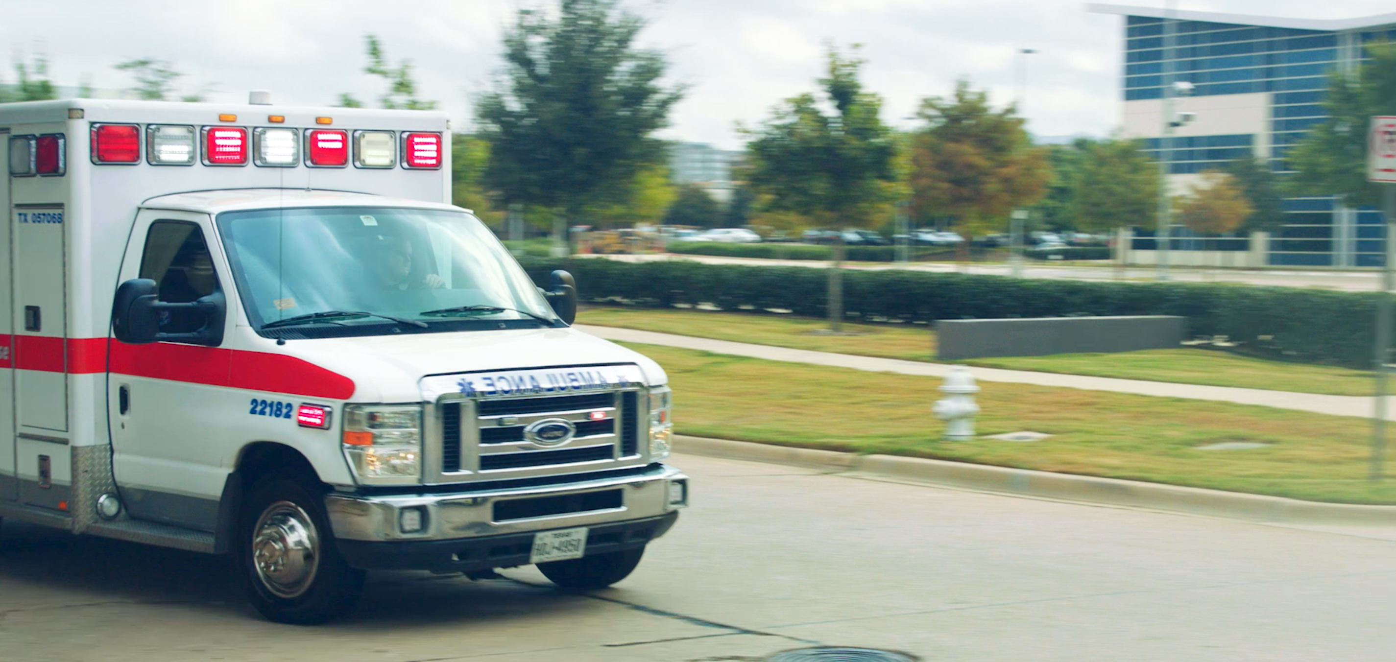 Image of an ambulance in movement