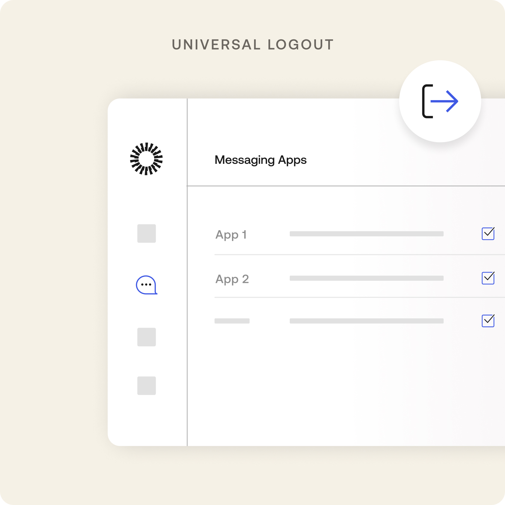 Illustration of Universal Logout-enabled applications