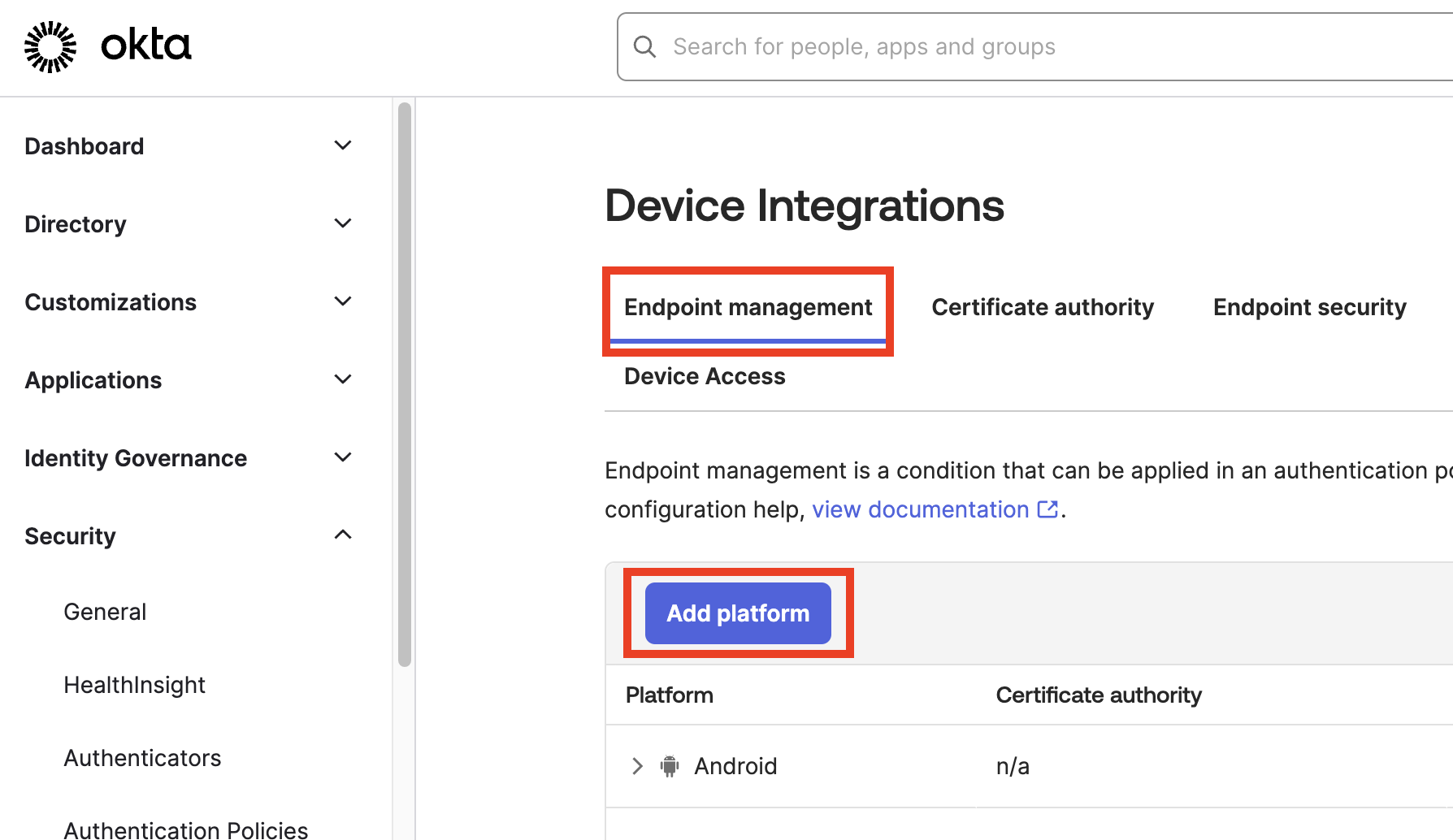 iOS device access control using Intune.